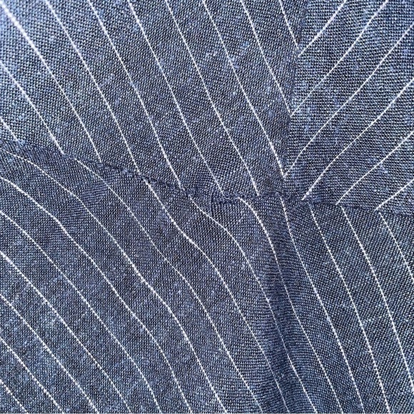 Banana Republic Navy Striped Linen Blend Mini Fit & Flare Dress Size 2 - Picture 4 of 9